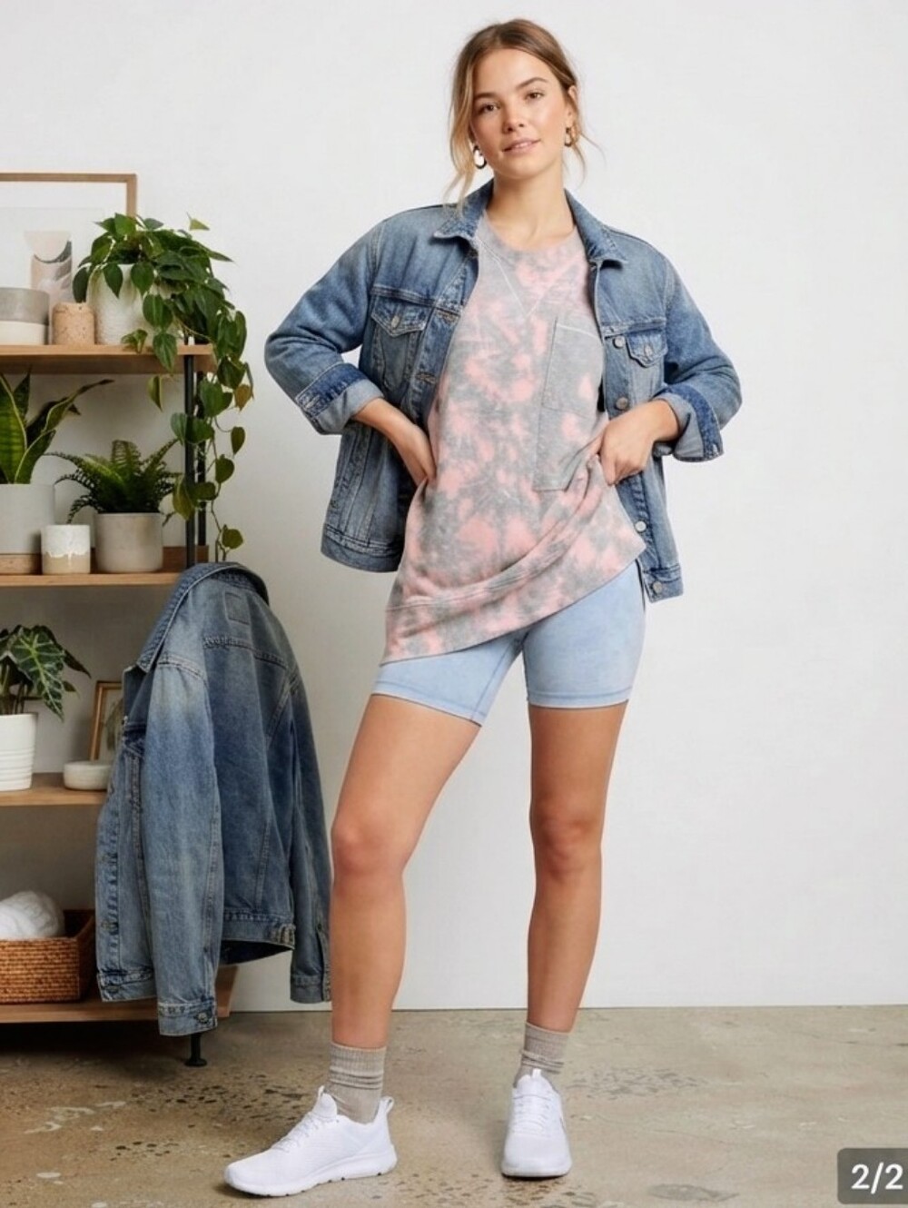 Lululemon LA All Yours Pocket Tee Dress Pink Grey Cloud Tie Dye Smiley One Size